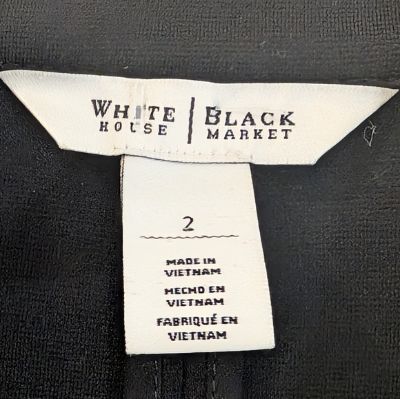 WHBM Black Ruffle Double Breasted Blazer Size 2 Corpcore Coquette Dark Academia - Picture 4 of 11